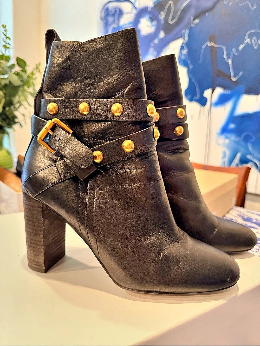 See by Chloe Black Studded Ankle Boots